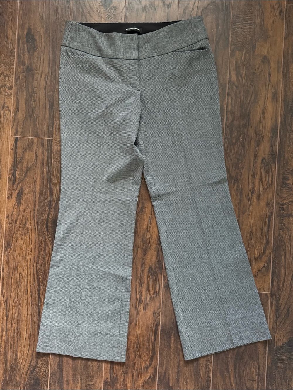 Express Design Studio Editor Mid Rise Bootcut Pant Grey/Black Twill Size 8